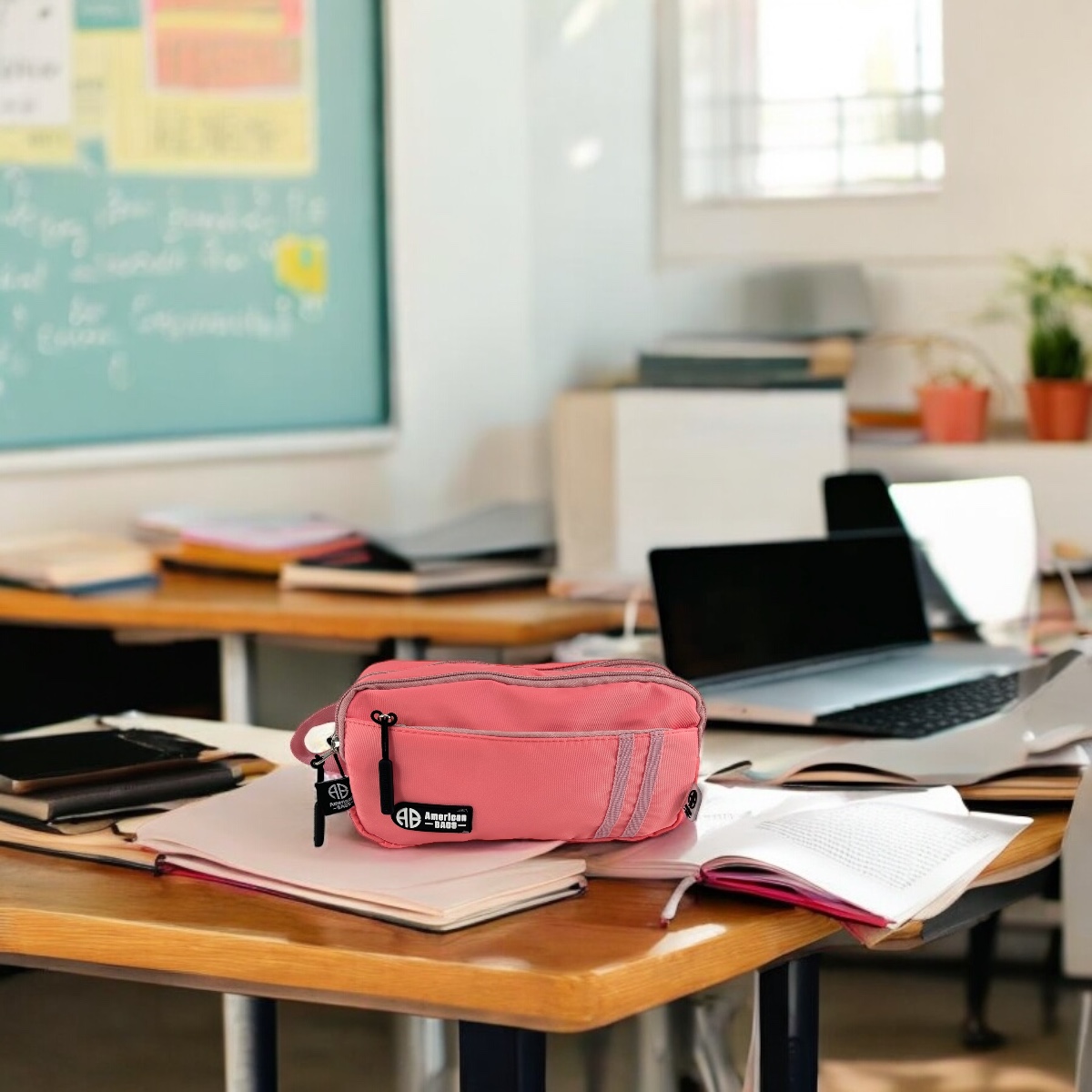 Foto 2 | Lapicera Escolar Doble Color Rosa American Bags