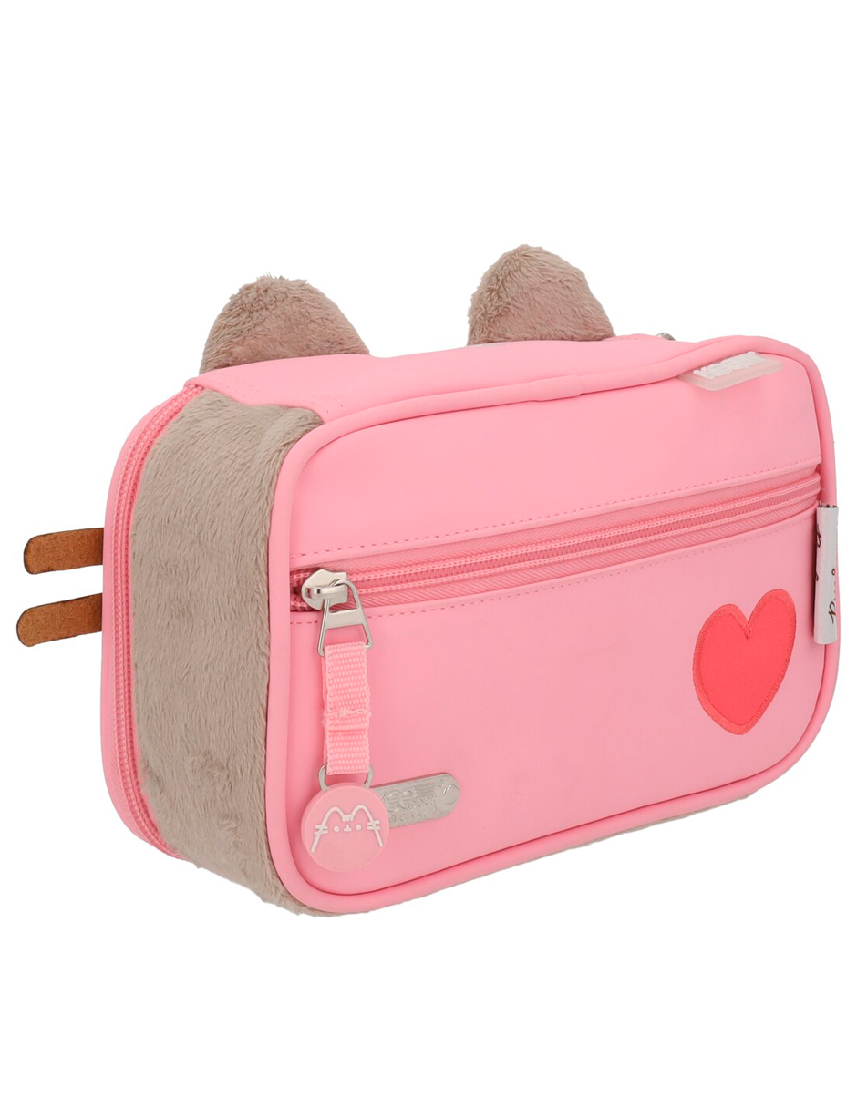 Foto 4 | Lapicera Escolar Gato Pusheen The Cat Gris Rosa Corazon