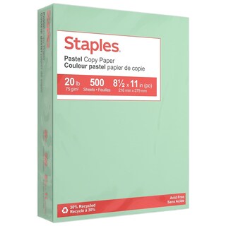 Foto 1 | Papel De Copia, Grapas, Pastel, 30% Reciclado, 20 Libras, 8,5 X 11 Cm, Verde 500 - Venta Internacional.