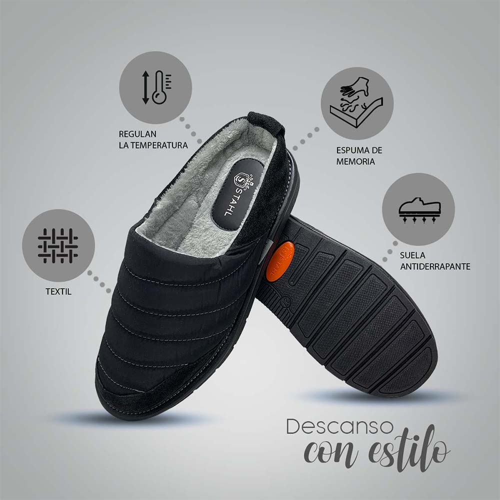 Foto 4 | Pantuflas Stahl 9638 Térmicas color Negro para Hombre