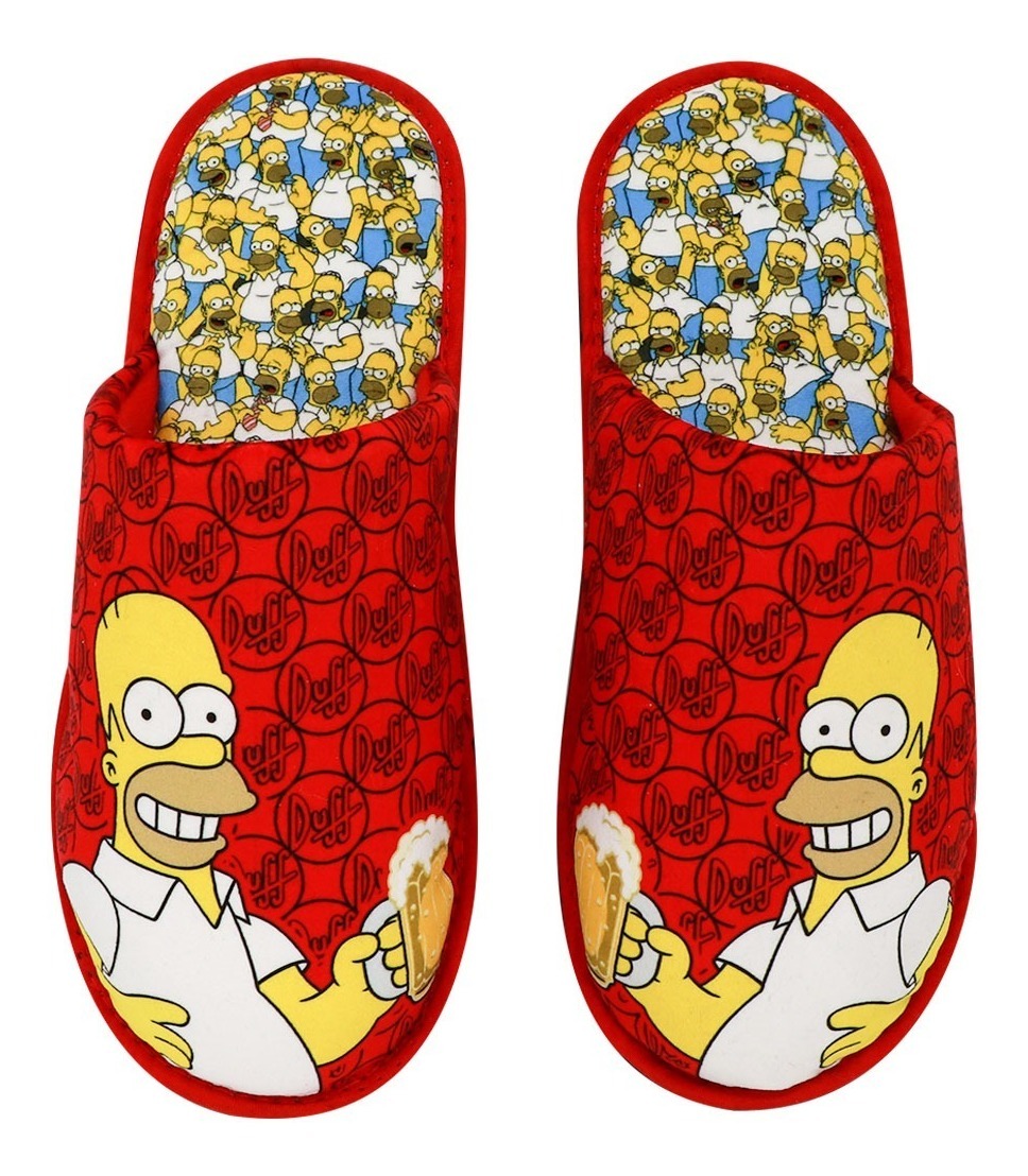 Pantuflas Disney Homero Simpson Cerveza Rojo para Caballero