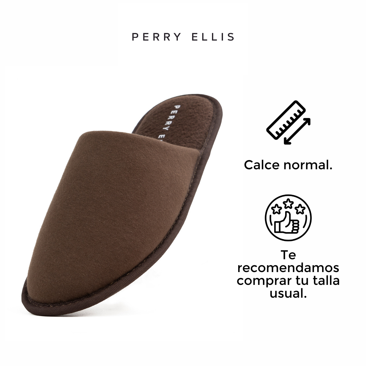 Foto 4 pulgar | Pantufla para Hombre Perry Ellis Terence Café