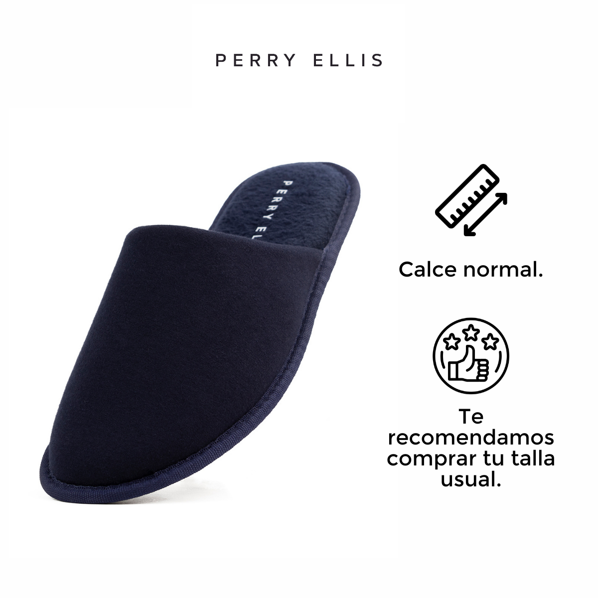 Foto 4 pulgar | Pantufla para Hombre Perry Ellis Terence Azul Marino