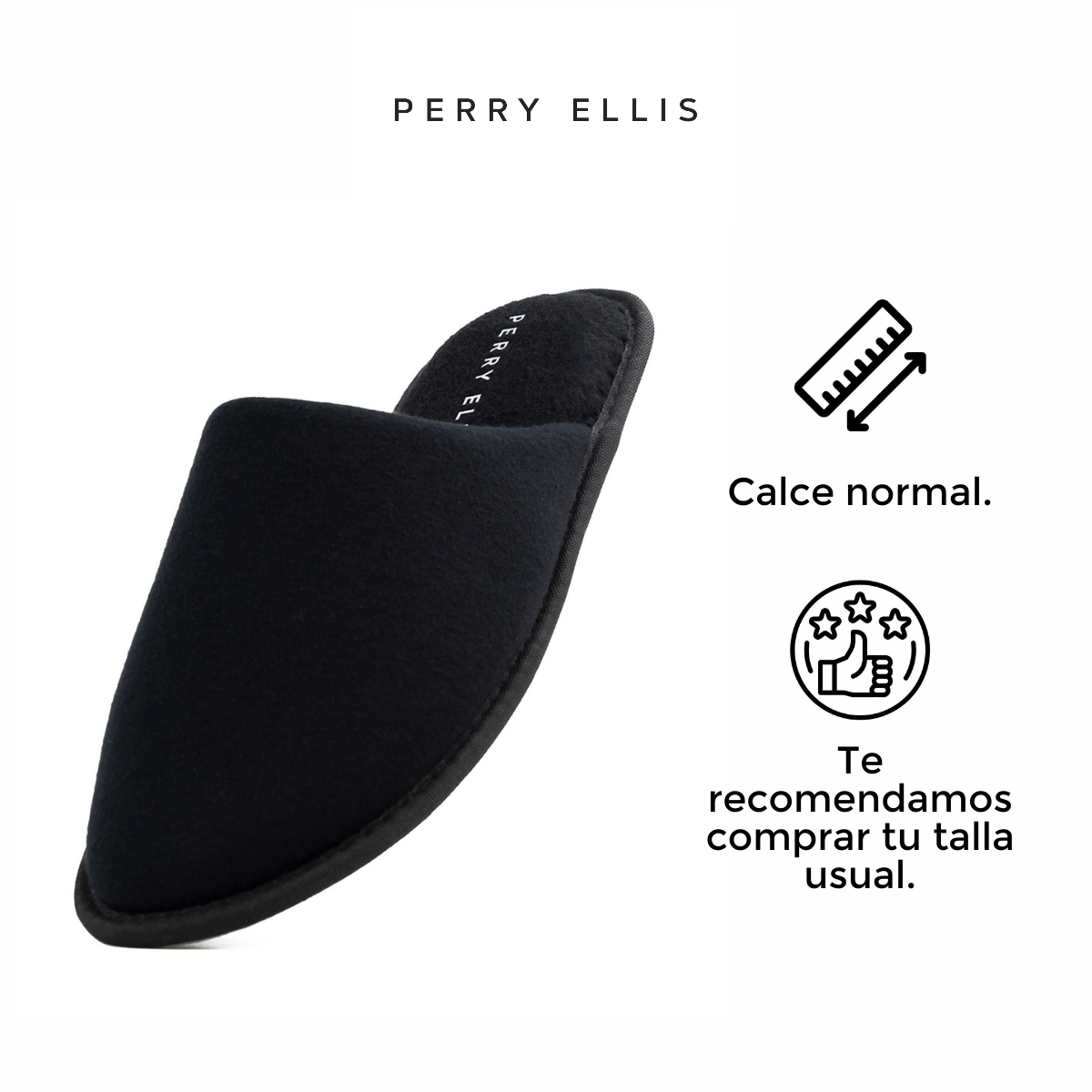 Foto 4 pulgar | Pantufla Perry Ellis Terence Color Negro Para Hombre