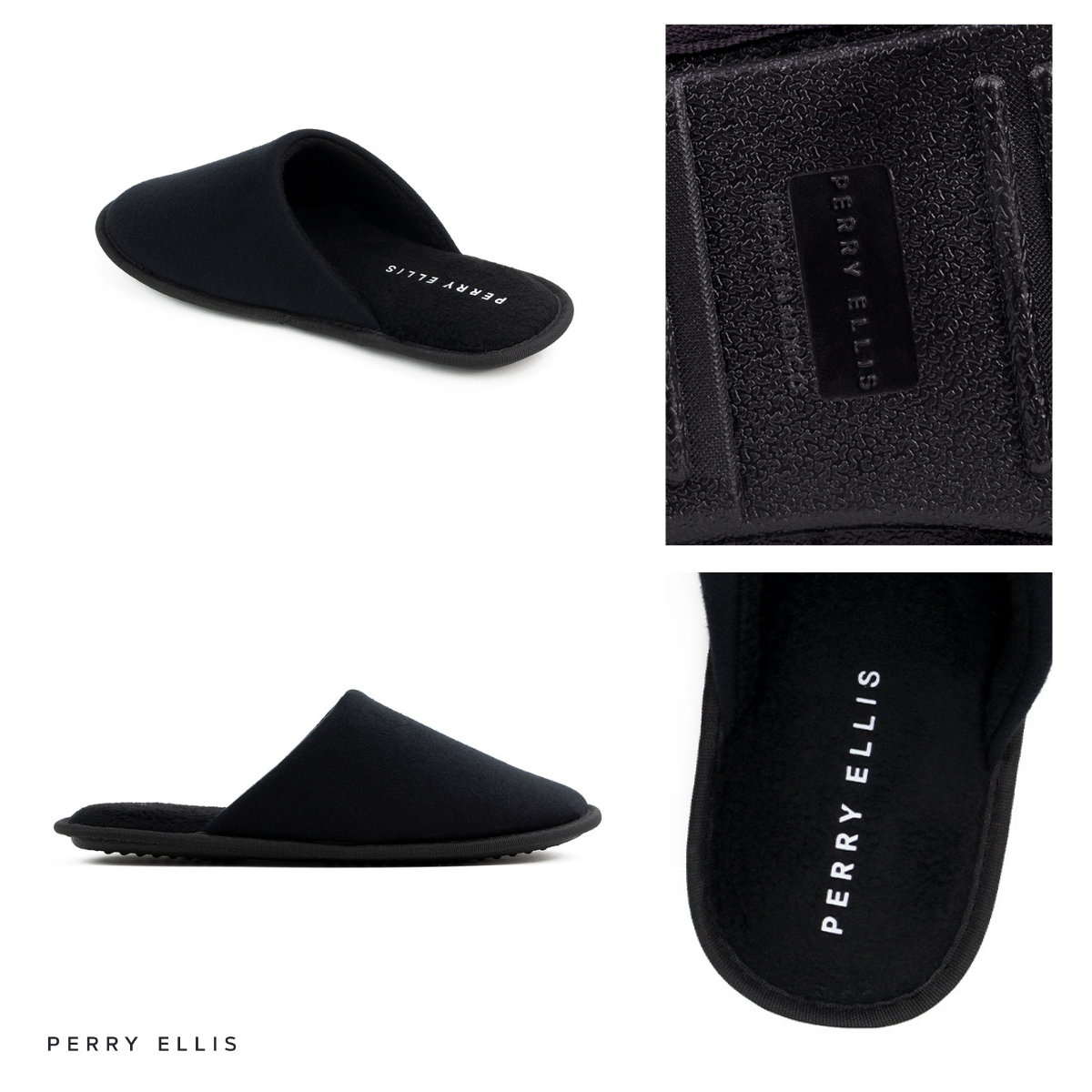 Foto 7 pulgar | Pantufla Perry Ellis Terence Color Negro Para Hombre