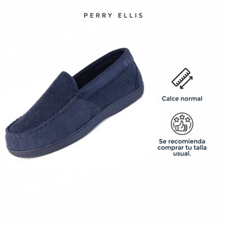 Foto 3 | Pantufla Perry Ellis Keon Color Azul Marino Para Hombre