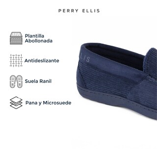 Foto 4 | Pantufla Perry Ellis Keon Color Azul Marino Para Hombre