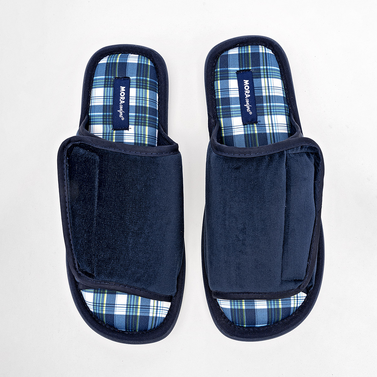 Foto 4 pulgar | Pantuflas Mora Confort Azules para Hombre