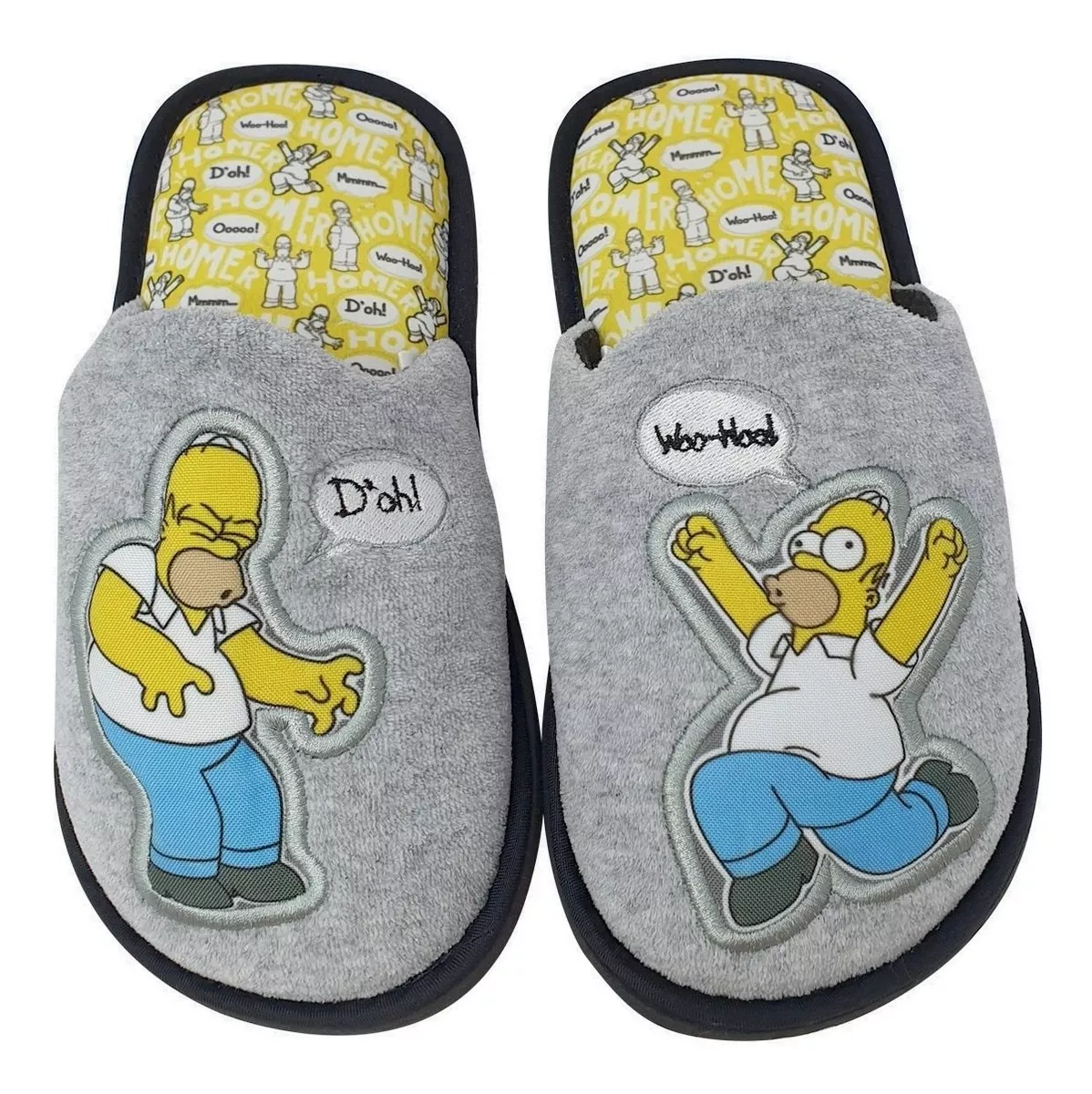 Pantufla Homero Simpson Color Gris Para Caballero