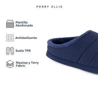 Foto 4 | Pantufla Perry Ellis Styel Diens Azul Marino para Hombre