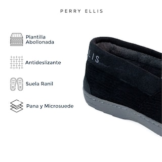 Foto 4 | Pantuflas Perry Ellis Style Keon Negro para Hombre