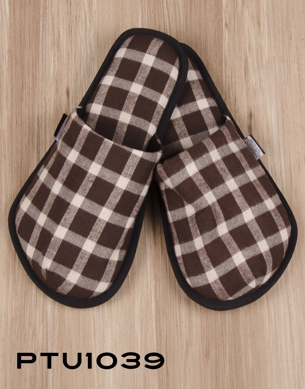 Pantufla Twins Café Cuadros Para Hombre