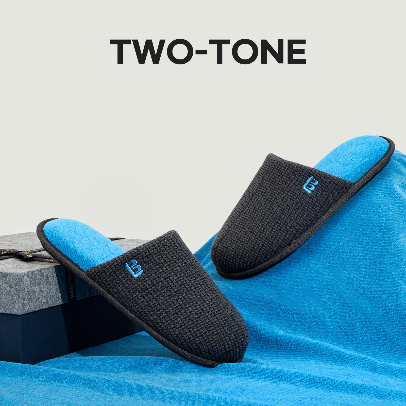 Foto 6 | House Slippers Longbay, Cómodo Tejido, Espuma Viscoelástica, Azul, Para Hombre - Venta Internacional.