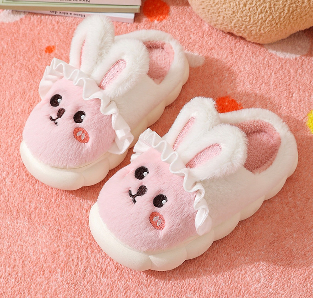 Foto 3 pulgar | Pantunflas Infantil Super Comodas Peluche, Rosa Claro