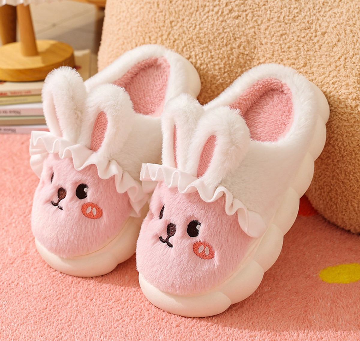 Foto 4 pulgar | Pantunflas Infantil Super Comodas Peluche, Rosa Claro