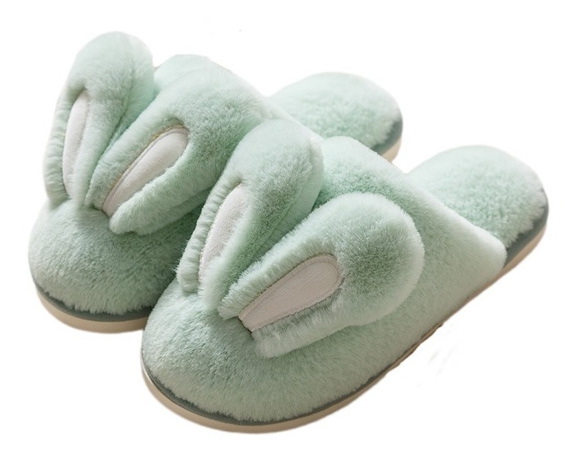 Lindas Y Conejo Cómodas Pantuflas, Verde