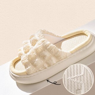 Foto 3 | Zapatillas de Lino Elegantes y Cómodas para el Hogar de Damas Blanco 35-36