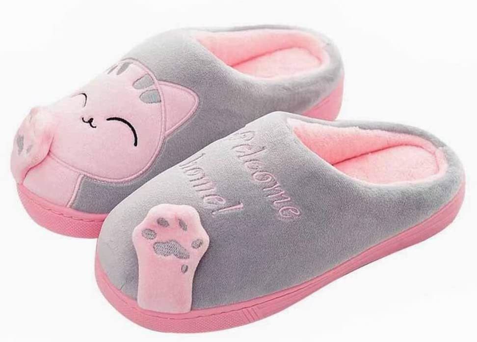 Foto 2 pulgar | Pantuflas para Dama Diseño de Gato Gris
