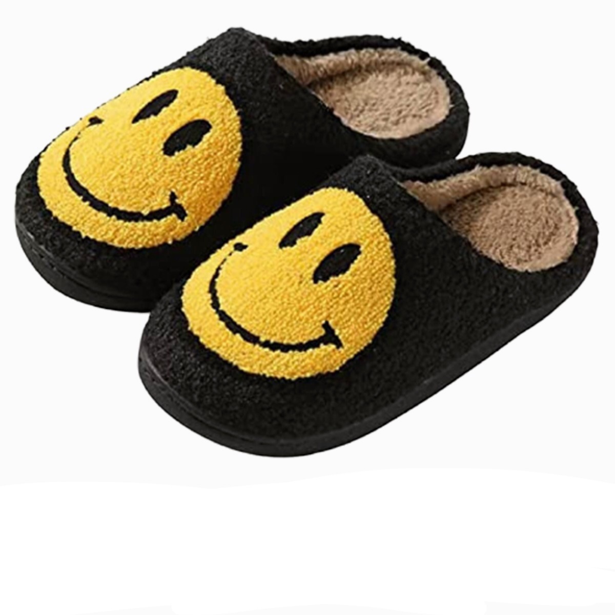 Foto 2 pulgar | Pantuflas para Dama color Negro Carita Feliz