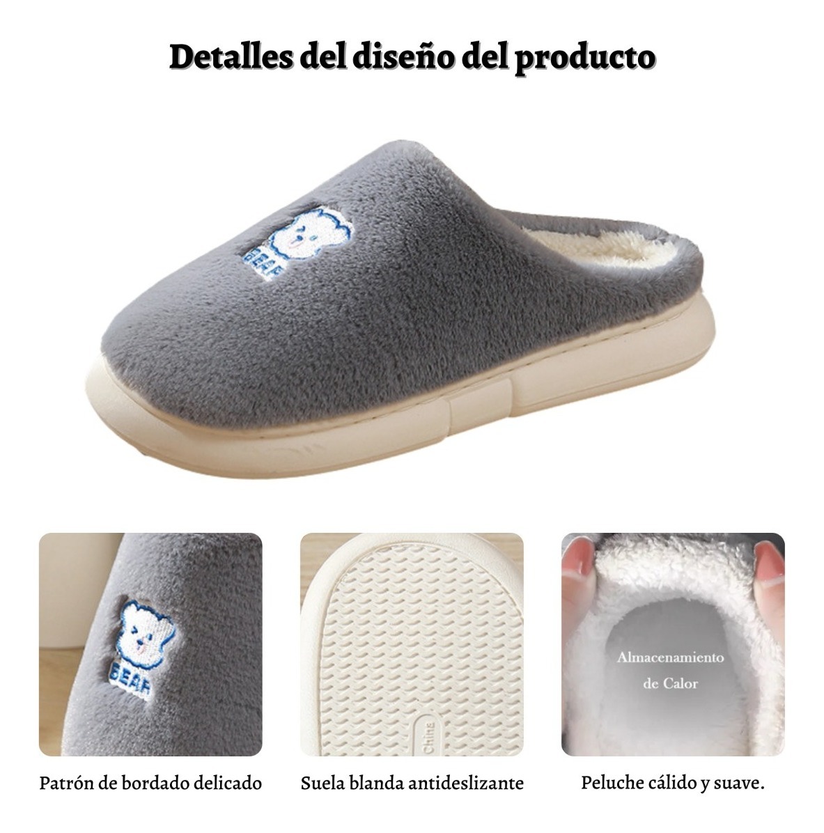 Foto 4 pulgar | Pantuflas Funbu color Gris Unisex