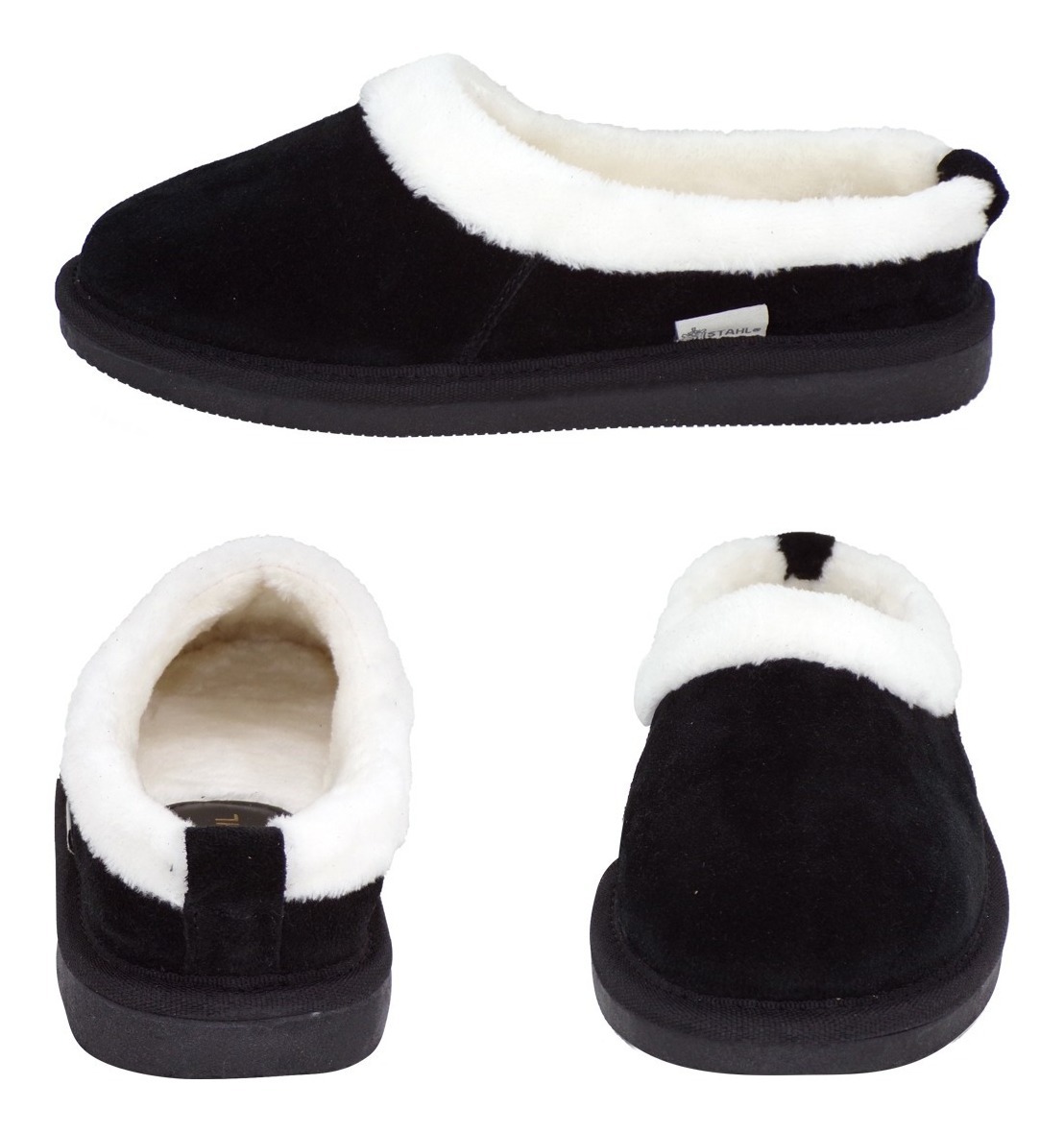 Foto 3 pulgar | Pantuflas para Mujer Stahl Originales Gamuza Negro