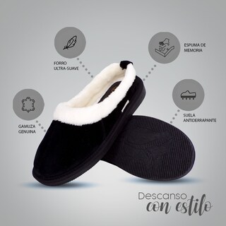 Foto 3 | Pantuflas para Mujer Stahl Originales Gamuza Negro