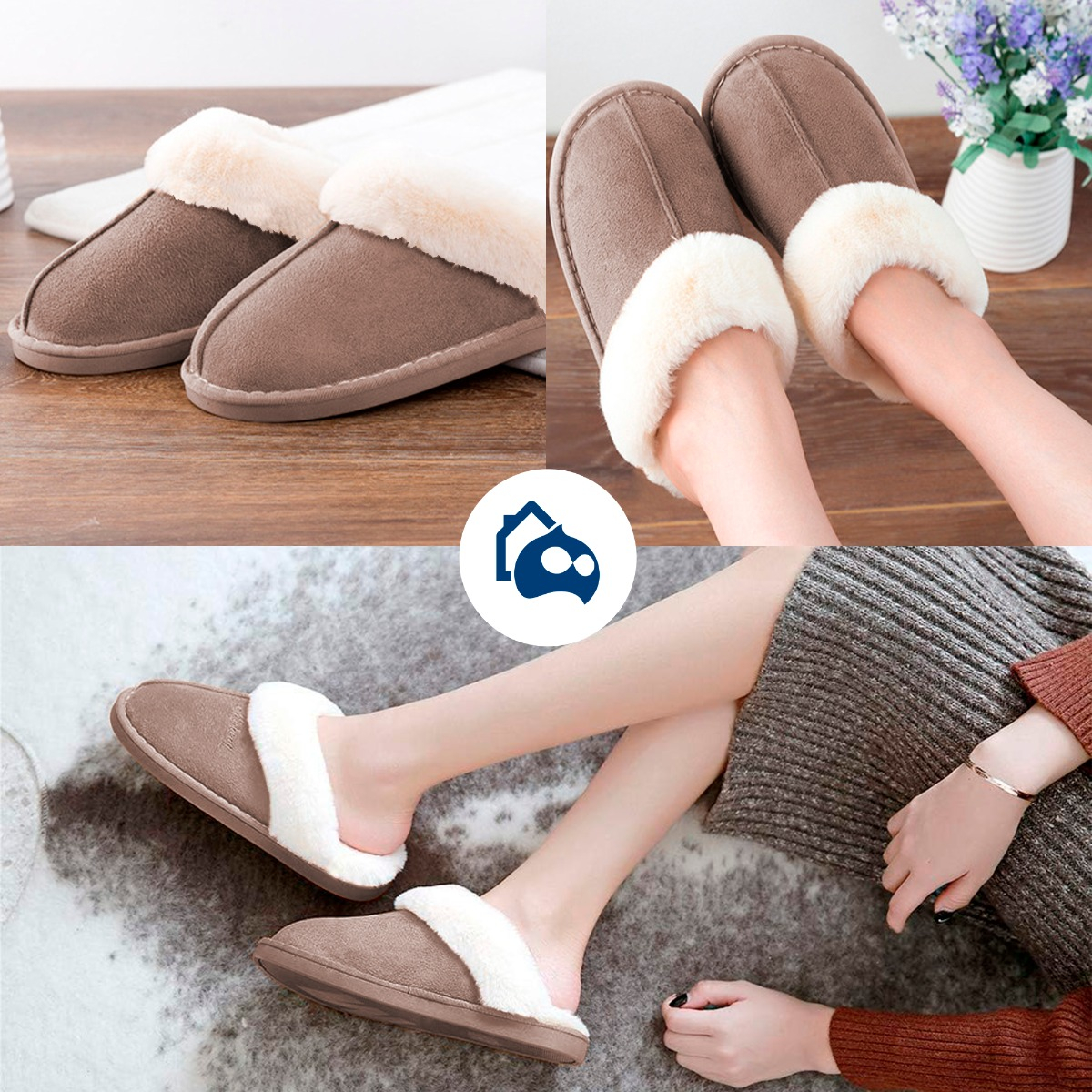 Foto 4 pulgar | Pantuflas Bluelander color Café Unisex