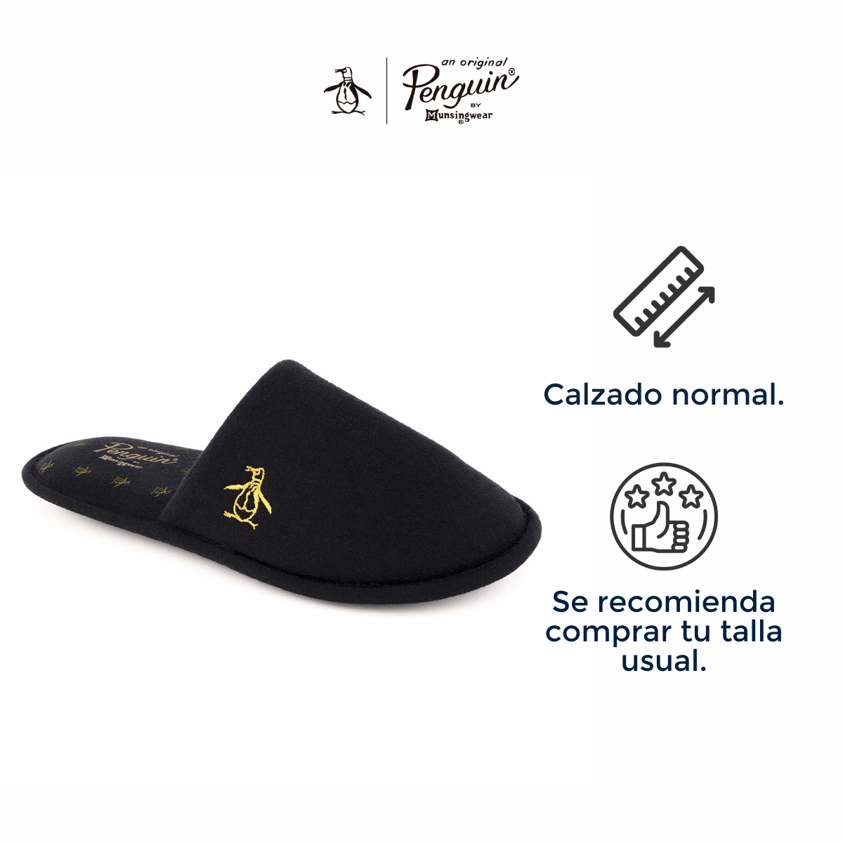 Foto 4 pulgar | Pantufla para Dama Original Penguin Negro