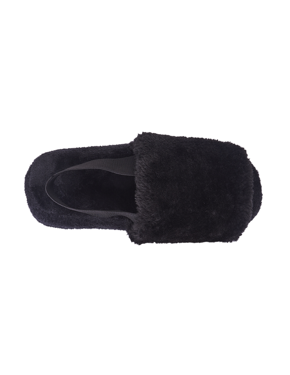 Foto 5 pulgar | Pantuflas para Mujer Erizo Clothing de Plataforma Negras