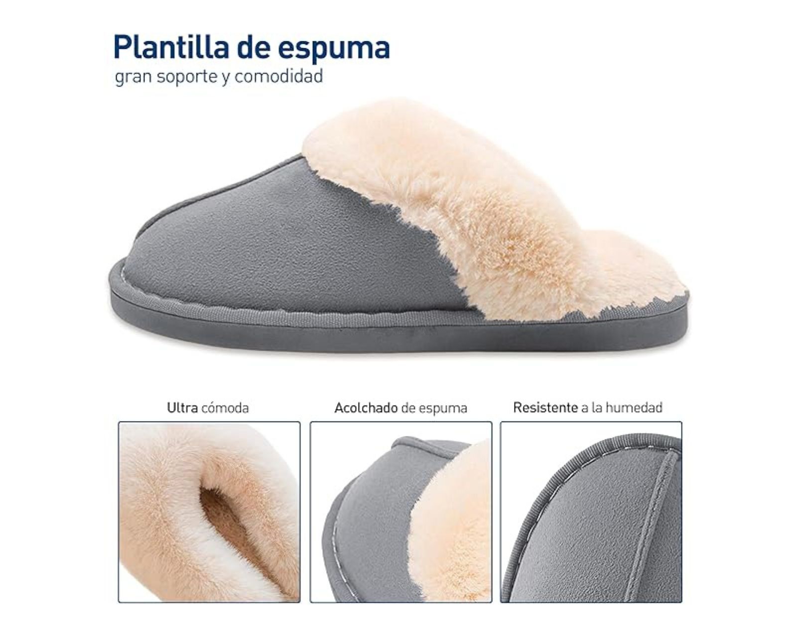 Foto 6 pulgar | Pantuflas Bluelander CBHH-0283 Gris Unisex