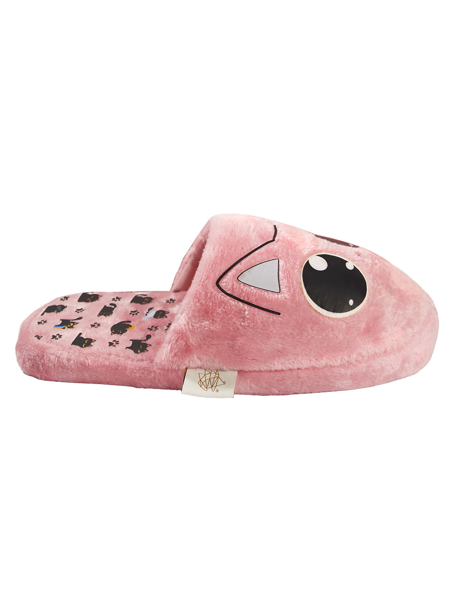 Foto 5 pulgar | Pantufla Erizo Clothing Gato Rosa para Dama