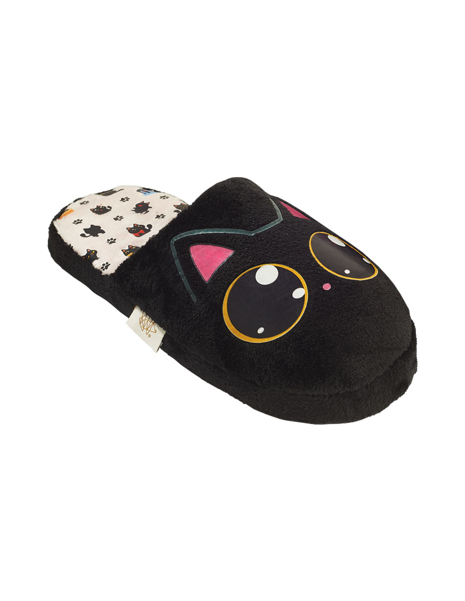 Pantufla Erizo Clothing Gato Negro para Dama