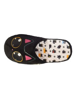 Foto 2 | Pantufla Erizo Clothing Gato Negro para Dama