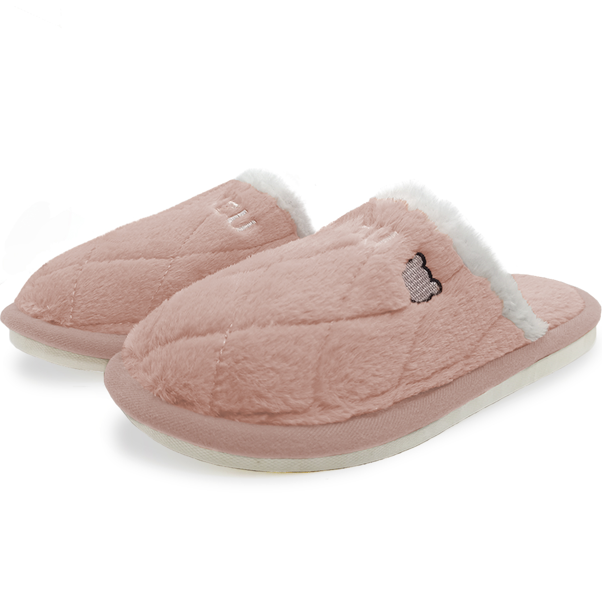 Foto 2 pulgar | Pantuflas Antideslizantes Shendy Vendy de Peluche Rosas para Mujer