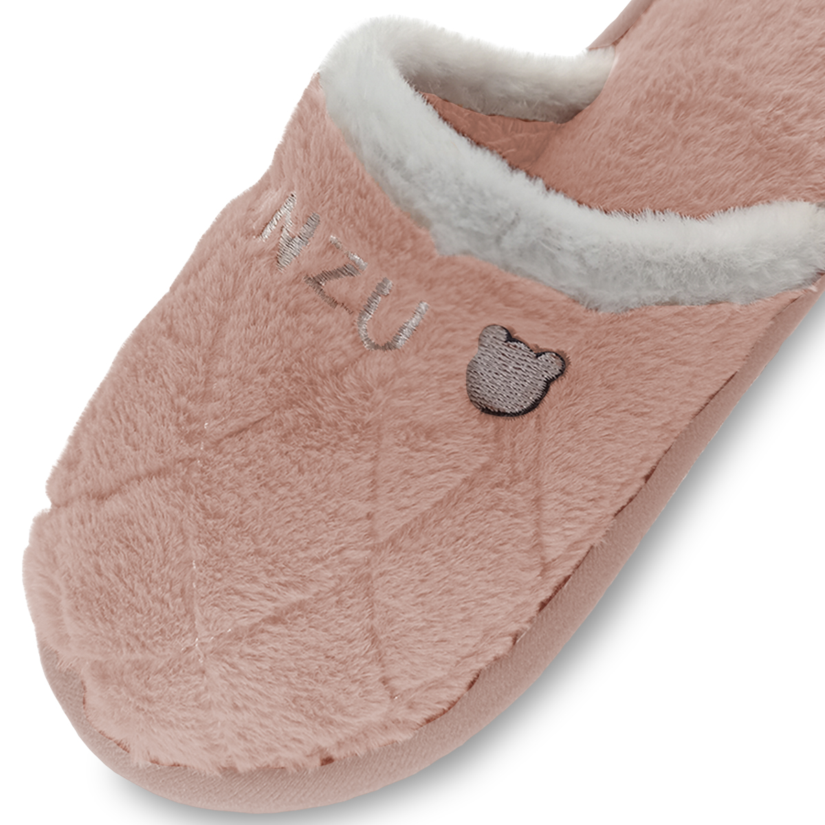Foto 7 pulgar | Pantuflas Antideslizantes Shendy Vendy de Peluche Rosas para Mujer
