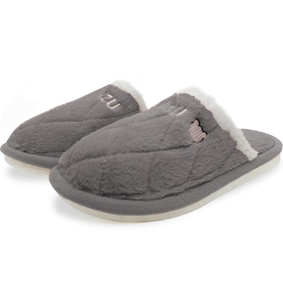 Foto 1 | Pantuflas Antideslizantes Shendy Vendy Gris de Peluche para Mujer