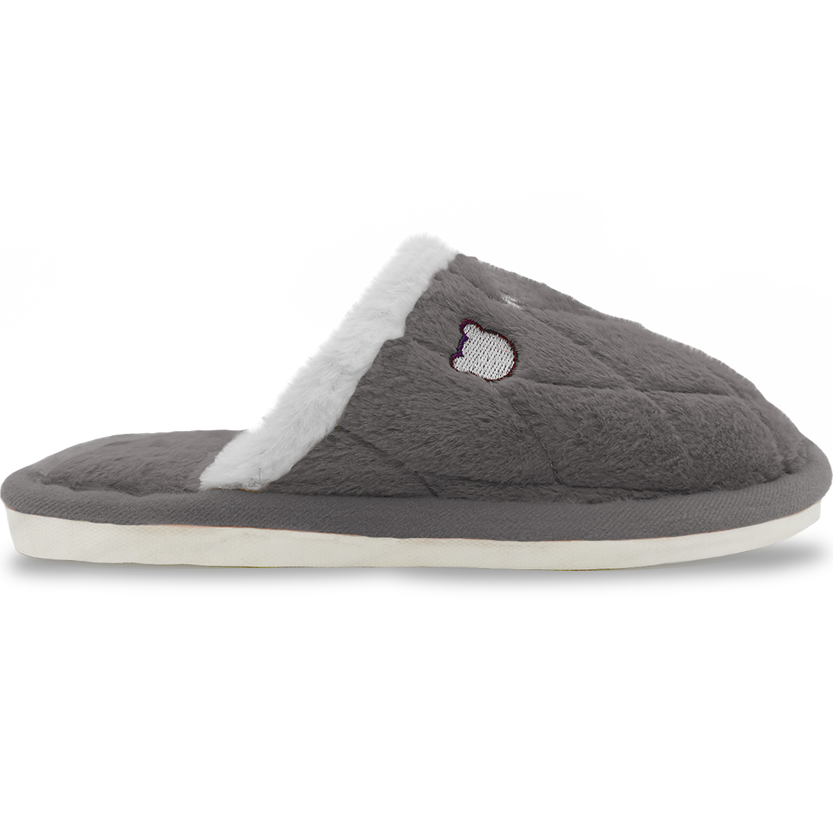 Foto 3 pulgar | Pantuflas Antideslizantes Shendy Vendy Gris de Peluche para Mujer