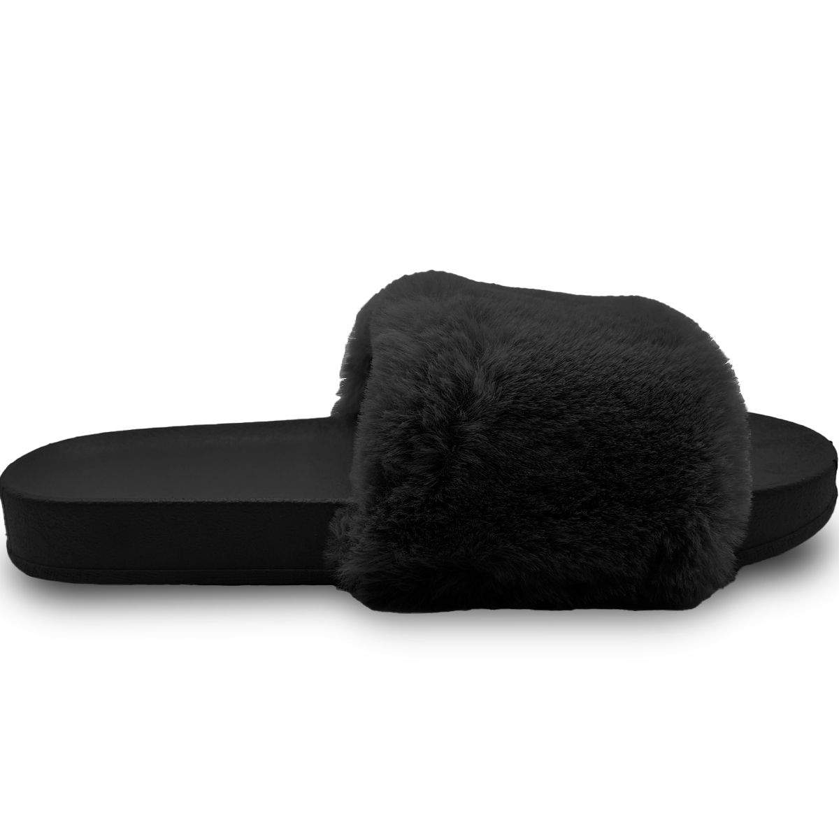Foto 3 pulgar | Pantuflas Antideslizantes Shendy Vendy de Peluche Negras para Mujer