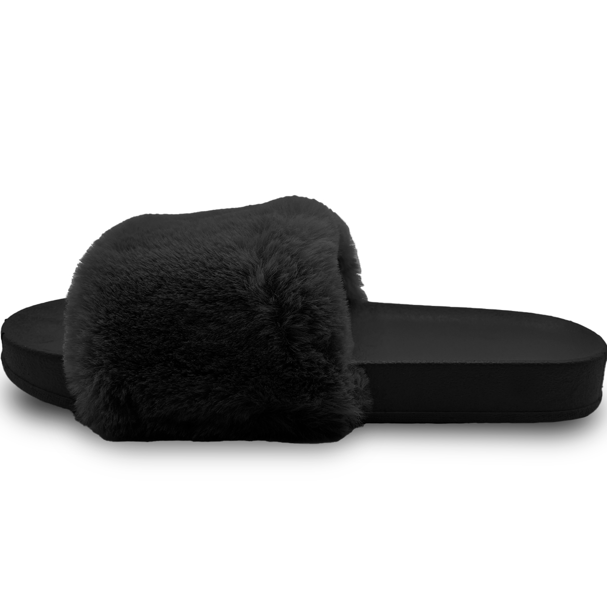 Foto 4 pulgar | Pantuflas Antideslizantes Shendy Vendy de Peluche Negras para Mujer