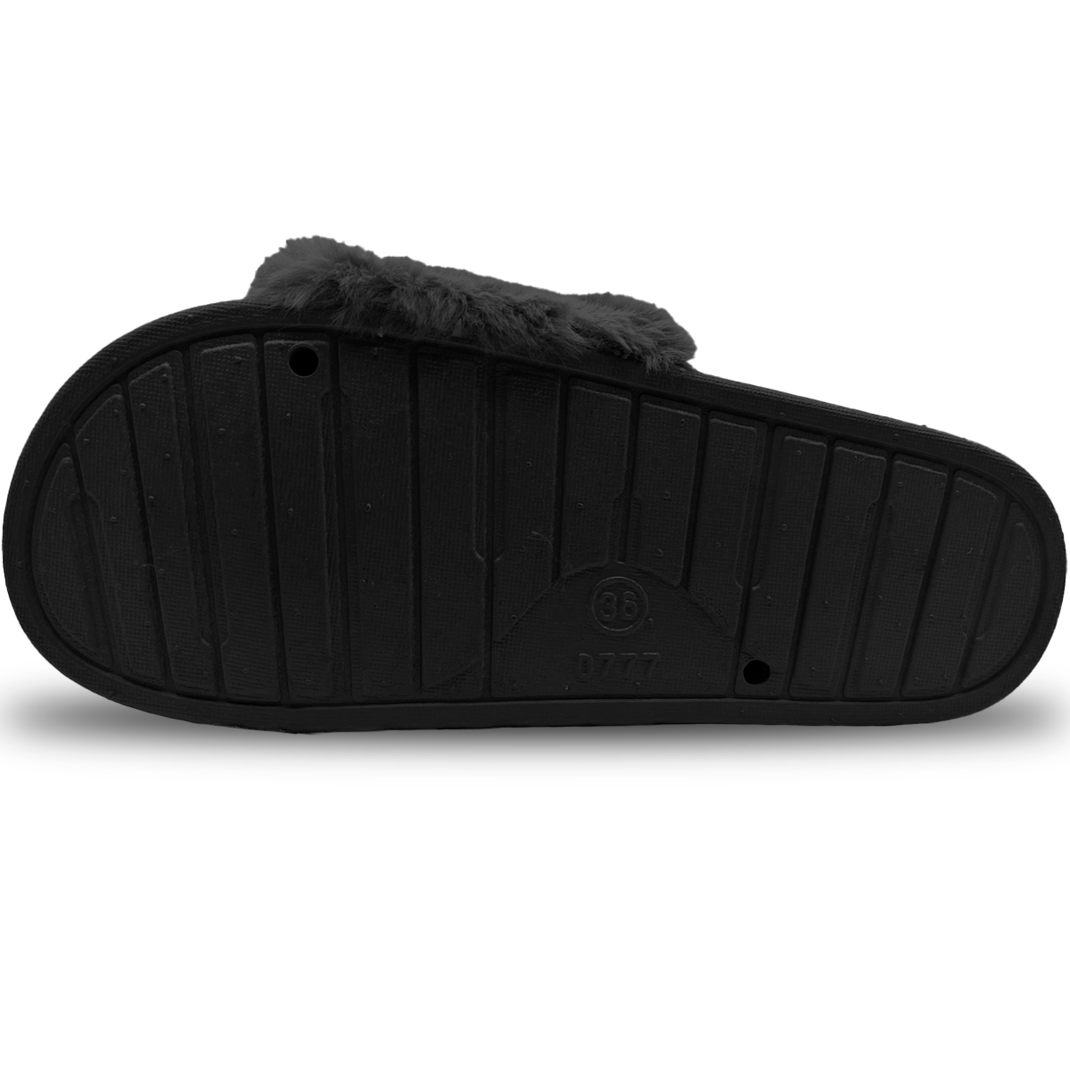 Foto 5 pulgar | Pantuflas Antideslizantes Shendy Vendy de Peluche Negras para Mujer