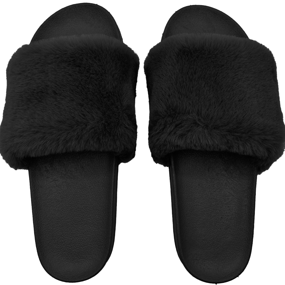 Foto 6 pulgar | Pantuflas Antideslizantes Shendy Vendy de Peluche Negras para Mujer