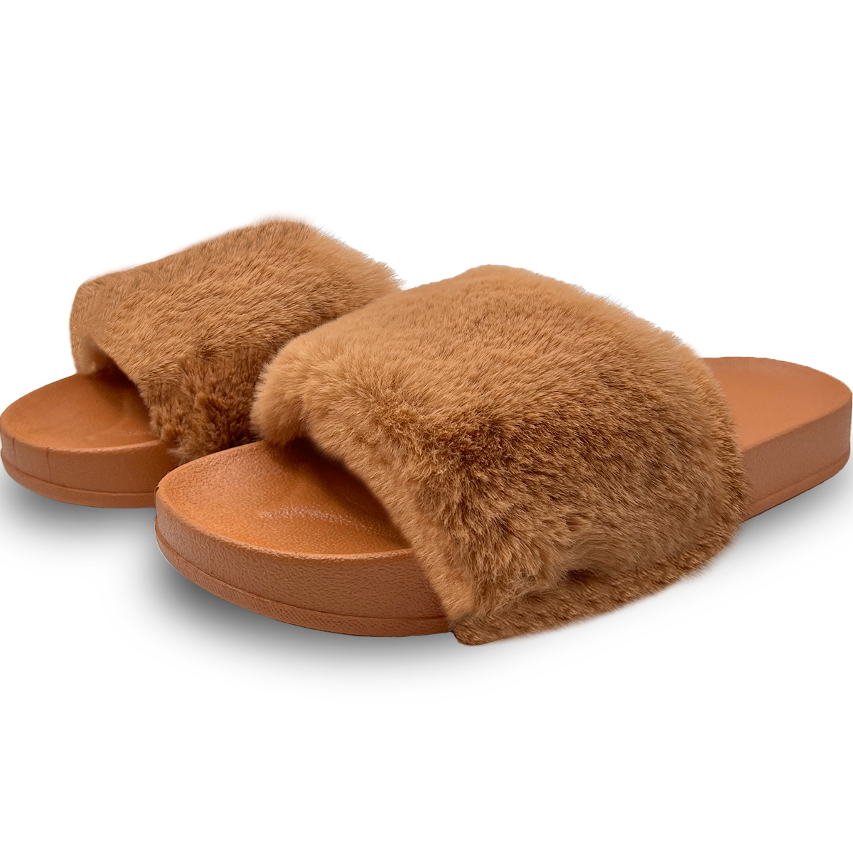 Foto 2 pulgar | Pantuflas Antideslizantes Shendy Vendy de Peluche Marrones para Mujer