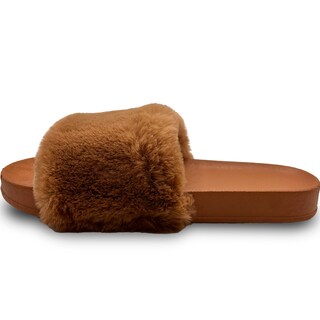 Foto 3 | Pantuflas Antideslizantes Shendy Vendy de Peluche Marrones para Mujer