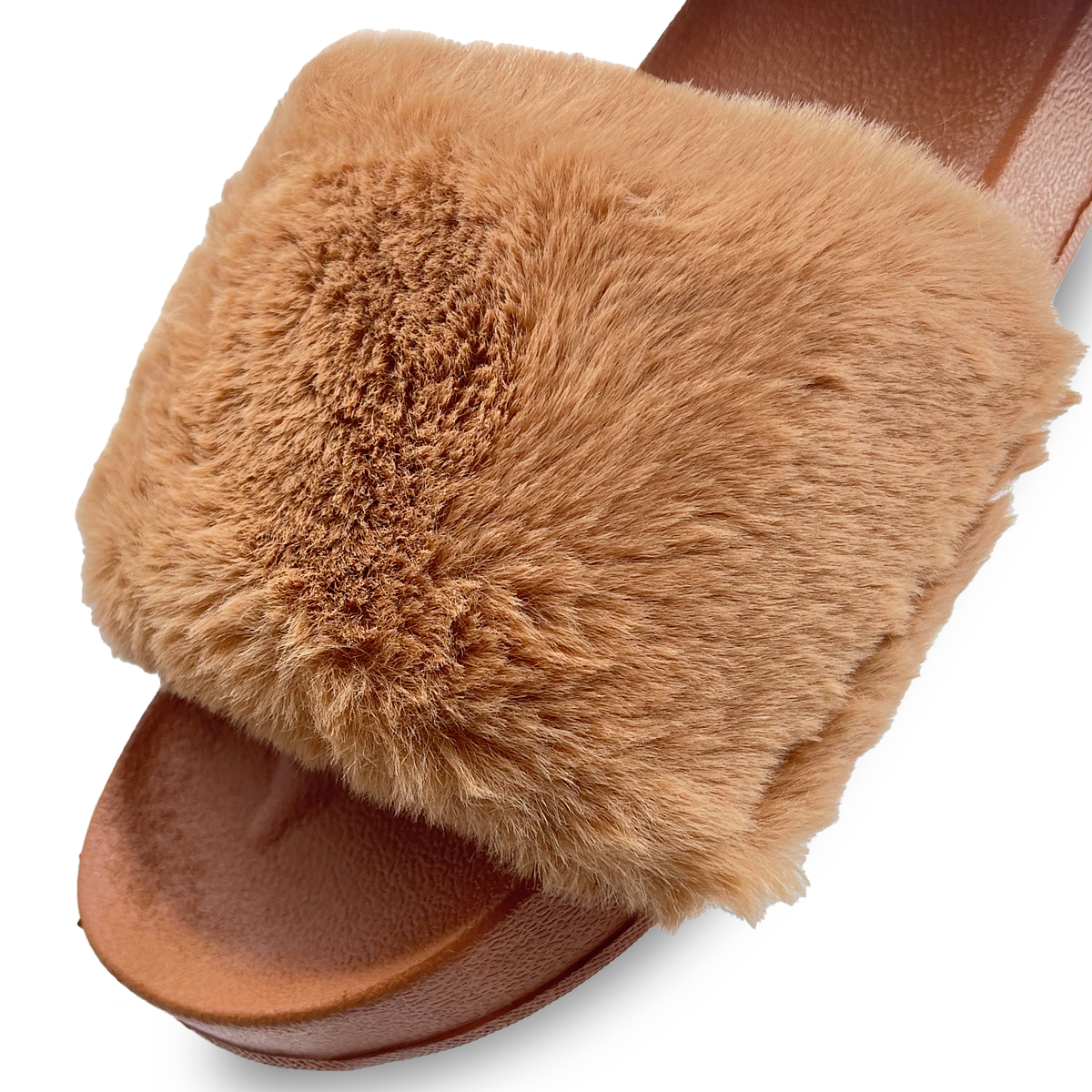 Foto 6 | Pantuflas Antideslizantes Shendy Vendy de Peluche Marrones para Mujer