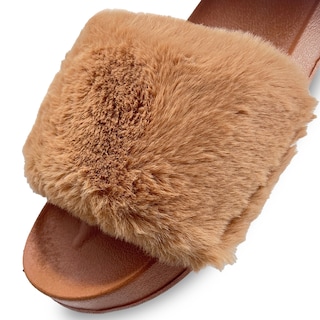 Foto 6 | Pantuflas Antideslizantes Shendy Vendy de Peluche Marrones para Mujer