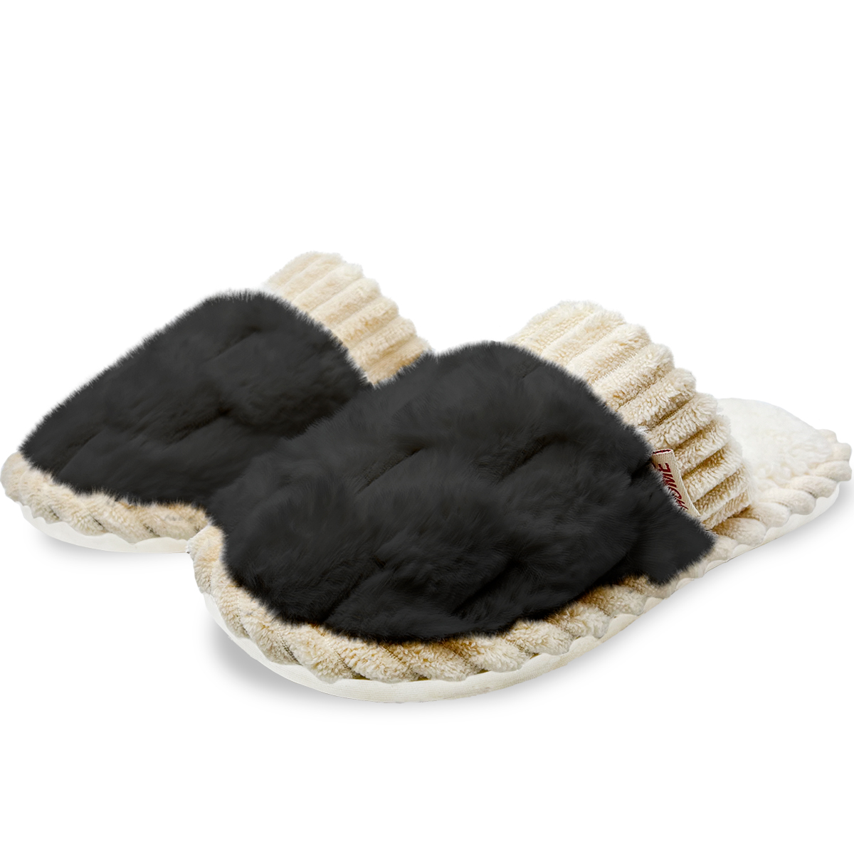 Foto 2 pulgar | Pantuflas Antideslizantes Shendy Vendy Negras de Algodón para Mujer