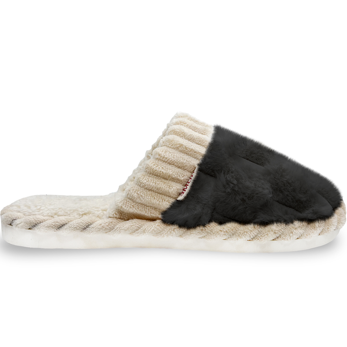 Foto 2 | Pantuflas Antideslizantes Shendy Vendy Negras de Algodón para Mujer
