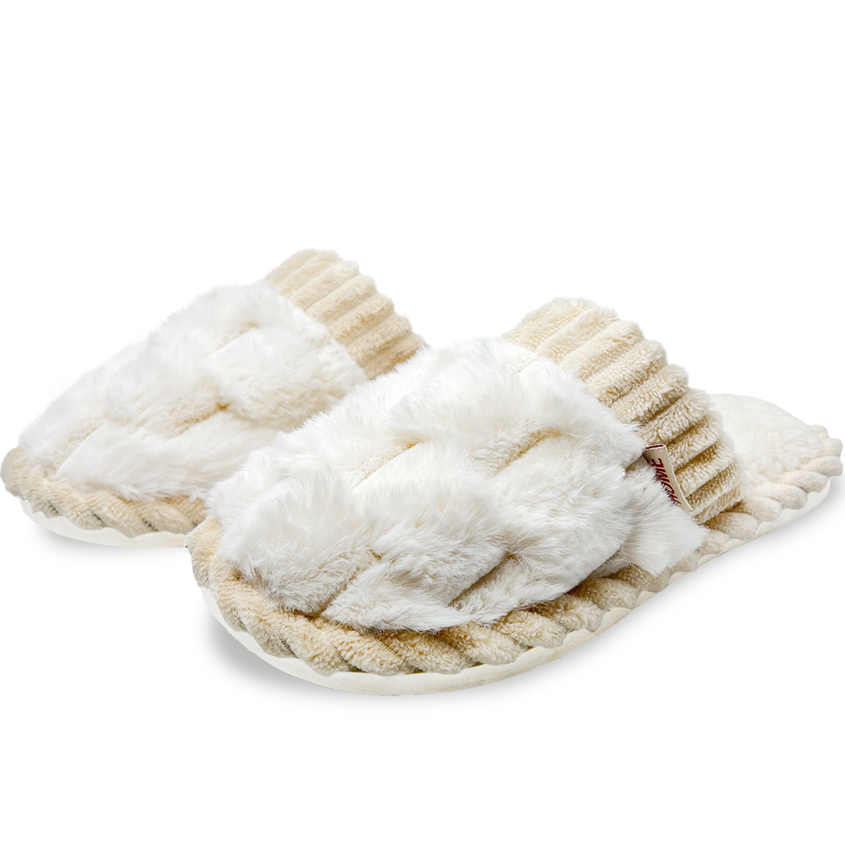 Foto 2 pulgar | Pantuflas Antideslizantes Shendy Vendy Blancas de Algodón para Mujer