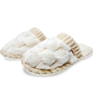 Foto 1 | Pantuflas Antideslizantes Shendy Vendy Blancas de Algodón para Mujer