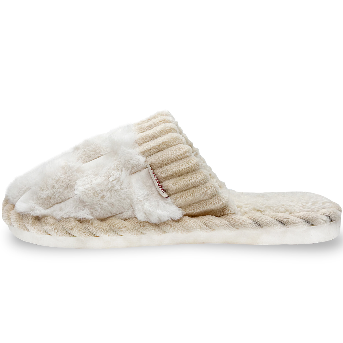Foto 4 pulgar | Pantuflas Antideslizantes Shendy Vendy Blancas de Algodón para Mujer